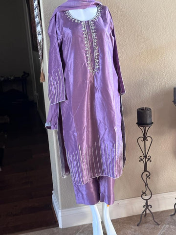 Light purple silk dress